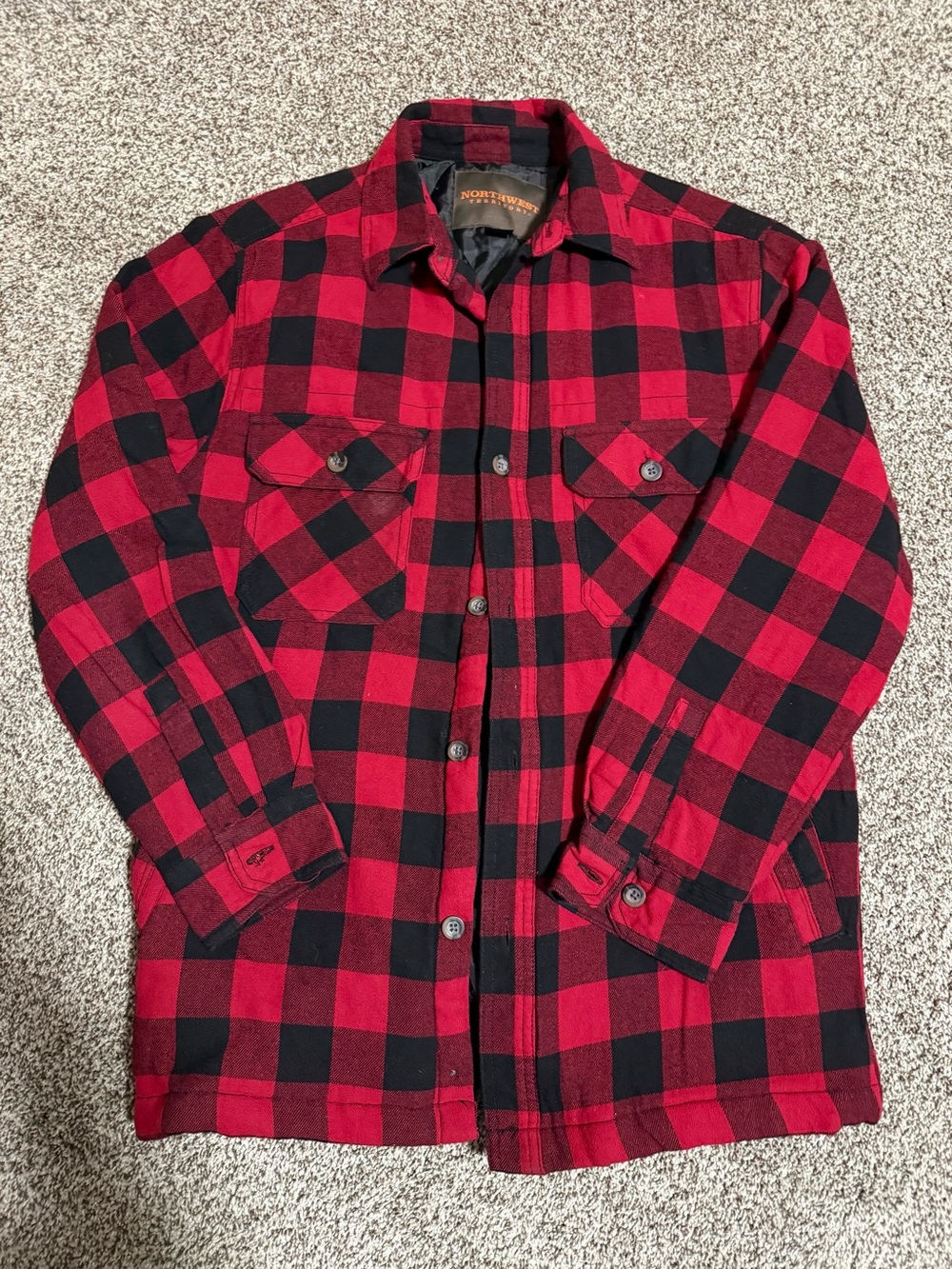Northwest Red and Black Buffalo Plaid Shirt Jacket